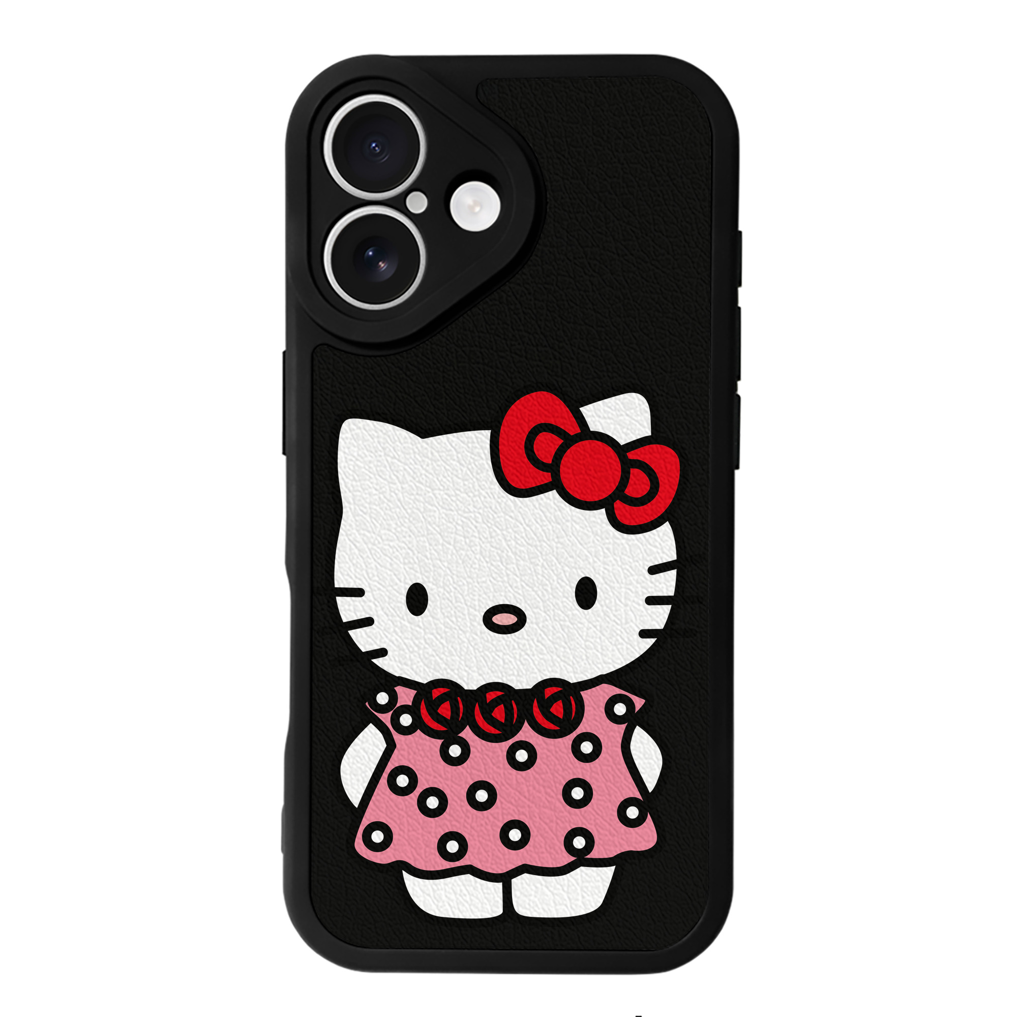 （画像用） Hello Kitty ハローキティ 【iPhone 16シリーズ対応】シリコンスマホケース（レザー調） 材質：シリコン